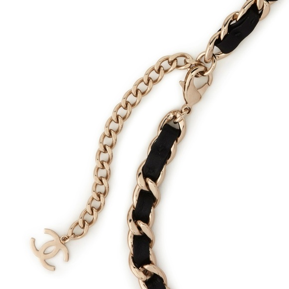 Chanel Gold and Black Micro Classic Flap Necklace in Metal and Lambskin Leather main image 11